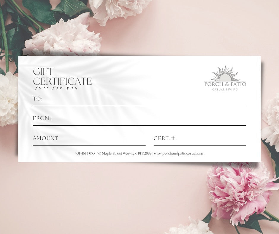 Email Gift Card Porch and Patio Casual Living Warwick, RI Porch