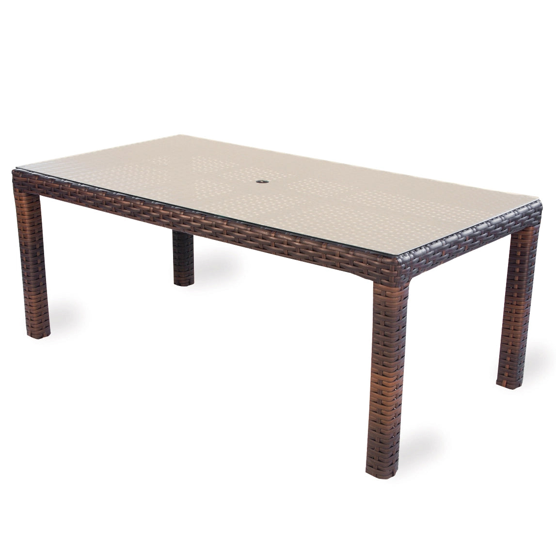 Contempo 72" Rectangular Umbrella Dining Table | Porch and Patio Casual ...