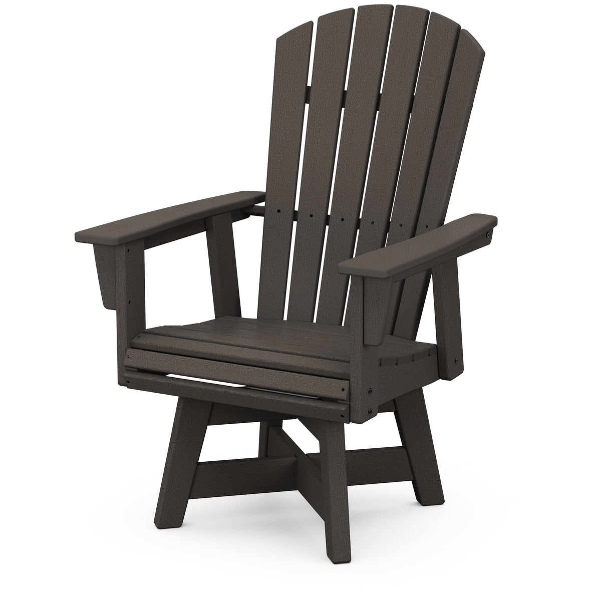 Nautical Curveback Adirondack Swivel Dining Chair Vintage Finish Porch and Patio Casual Living