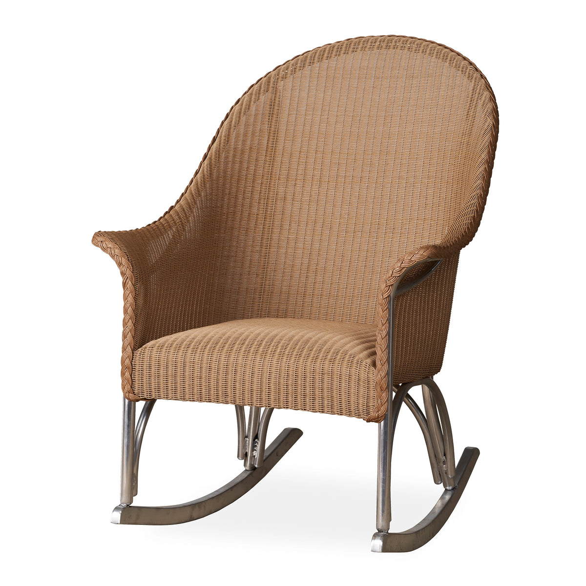 All Seasons High Back Porch Rocker with Padded Seat Porch and Patio ...