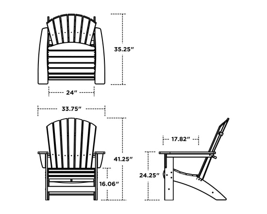 Nautical Grand Upright Adirondack Chair Vintage Finish