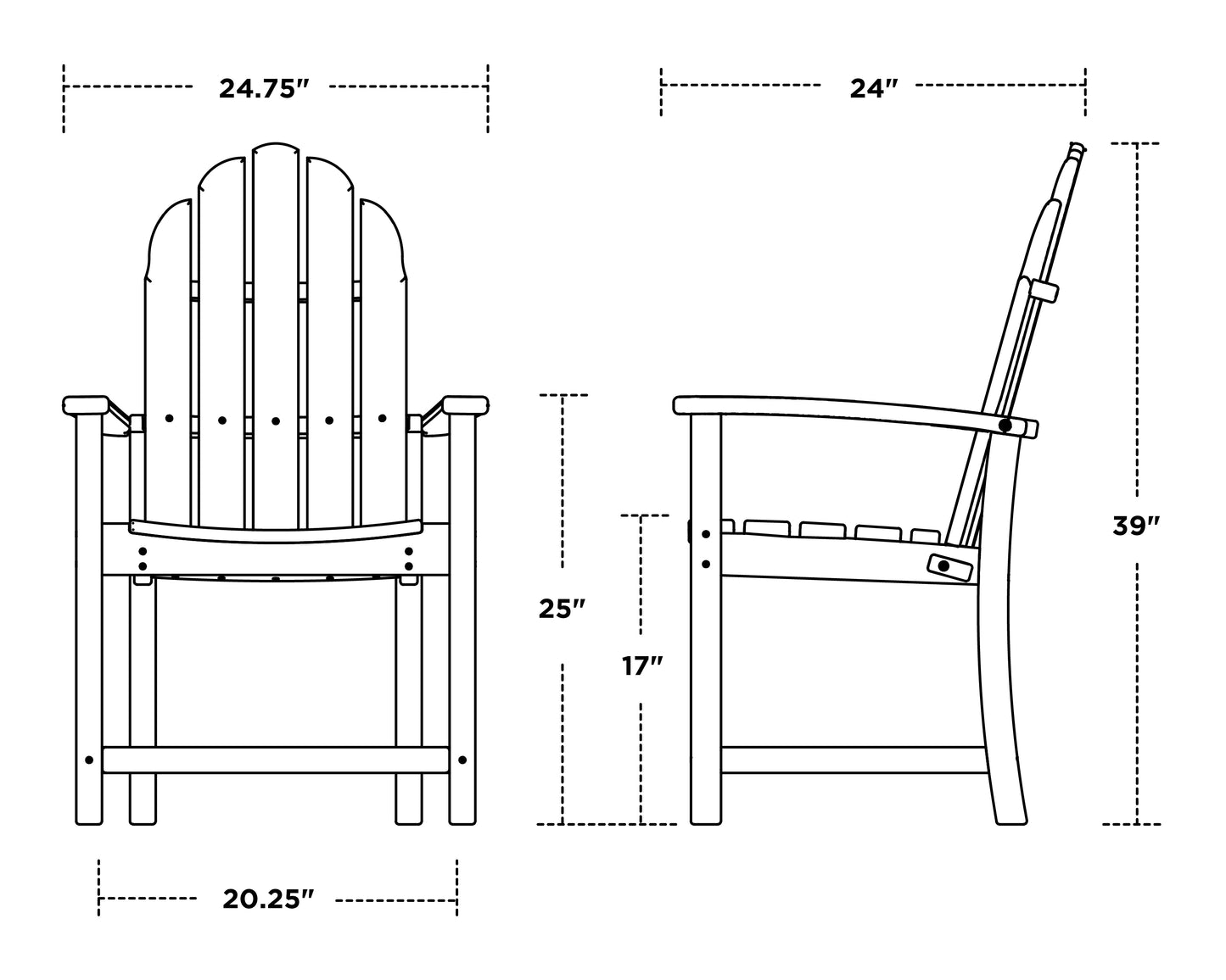 Classic Adirondack Dining Chair