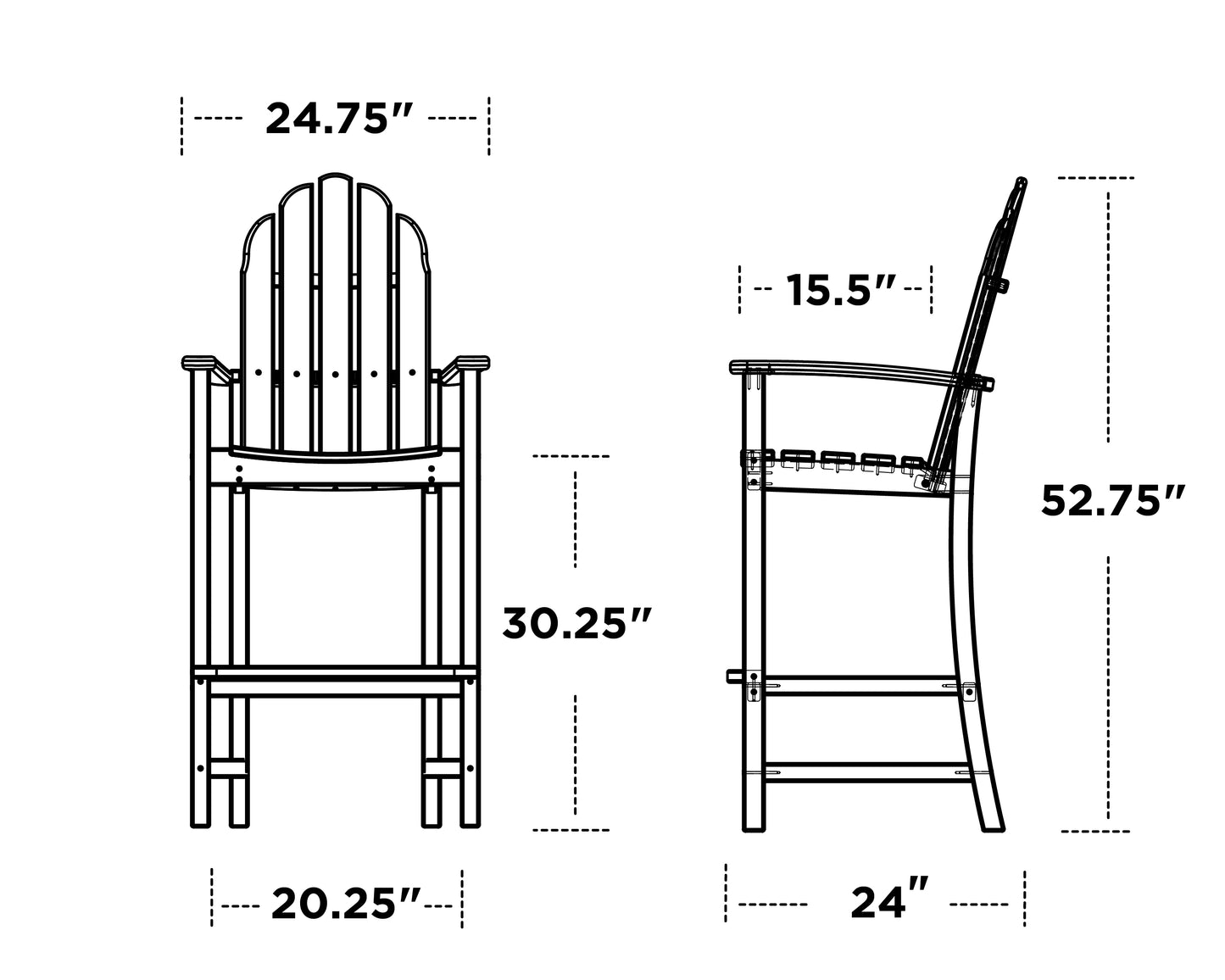 Classic Adirondack Bar Chair