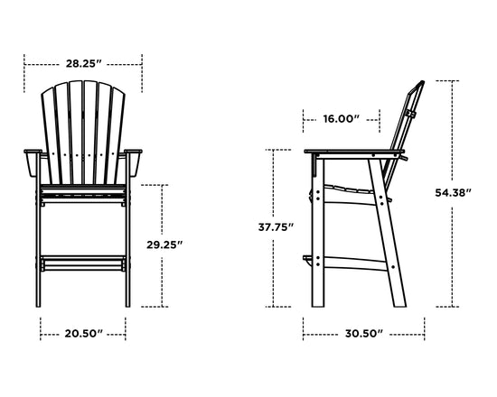 Nautical Curveback Adirondack Bar Chair