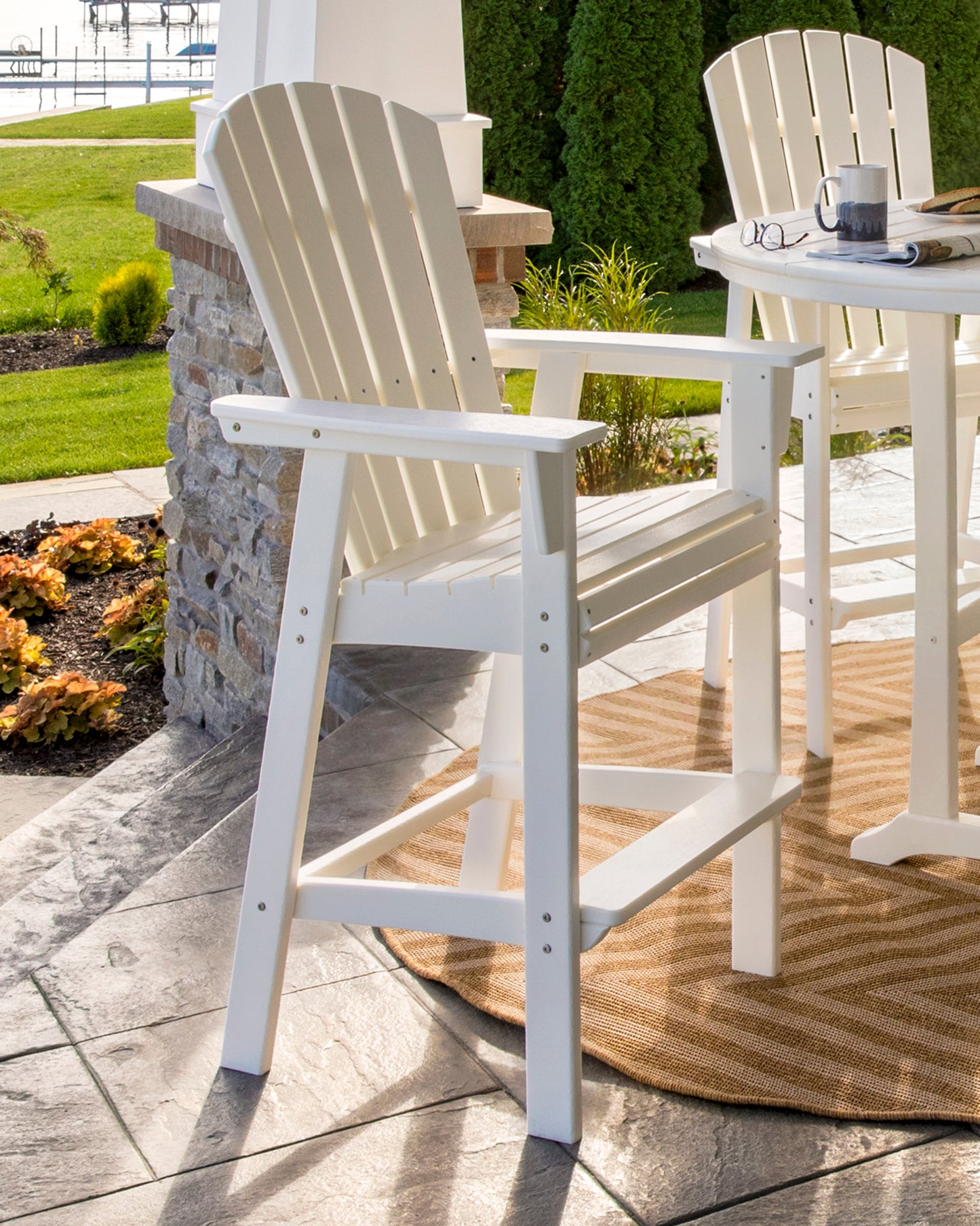 Nautical Curveback Adirondack Bar Chair