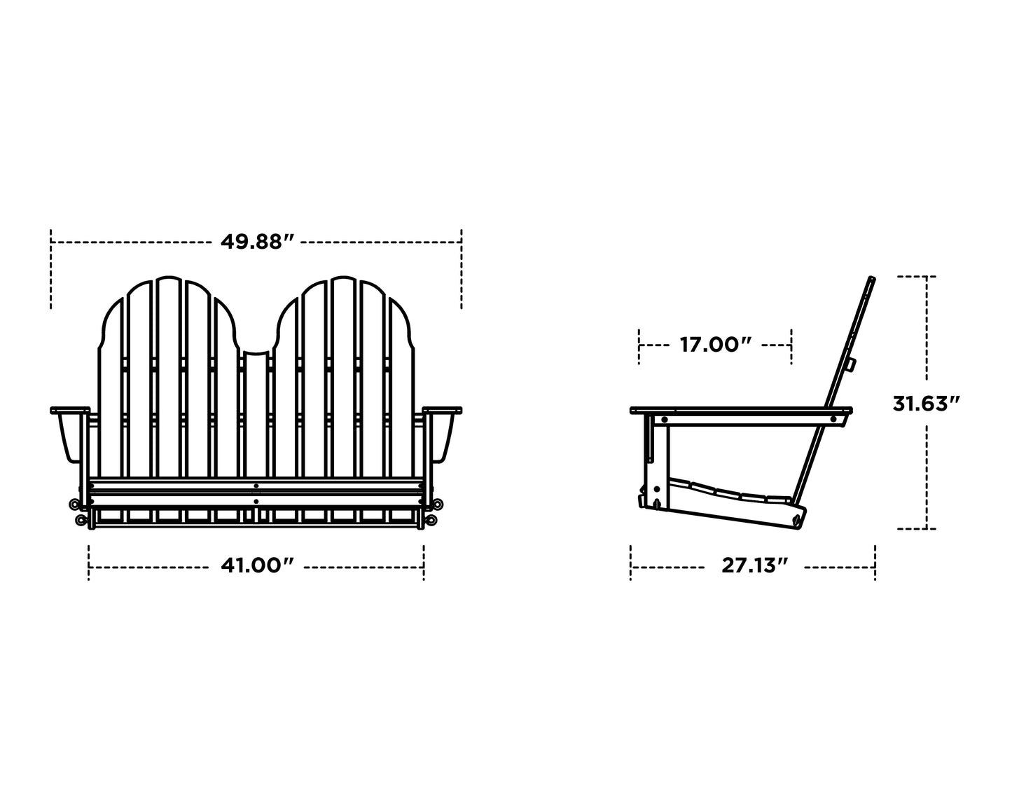 Vineyard Adirondack 48" Swing