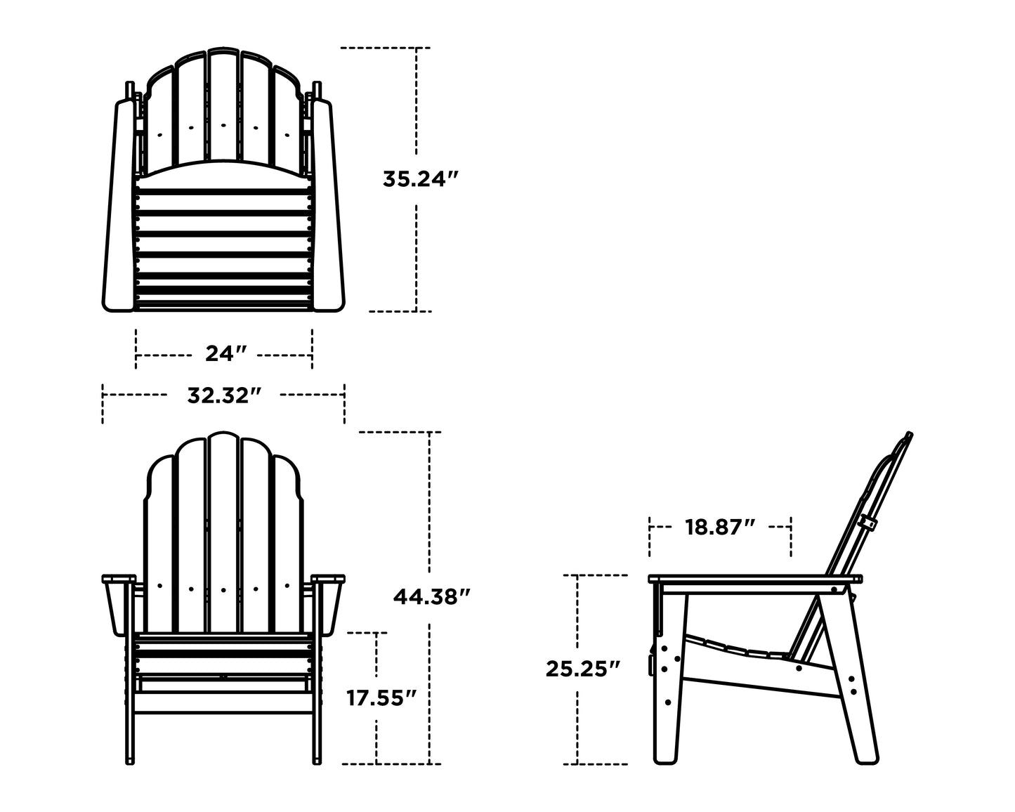 Vineyard Grand Upright Adirondack Chair