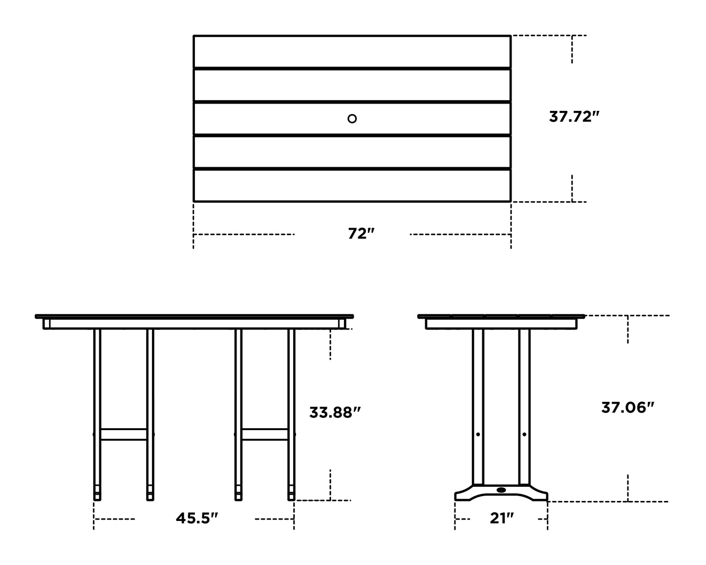 Lakeside Farmhouse 37" x 72" Counter Table