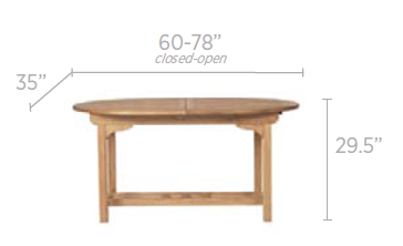 60/78" Family Oval Expansion Table