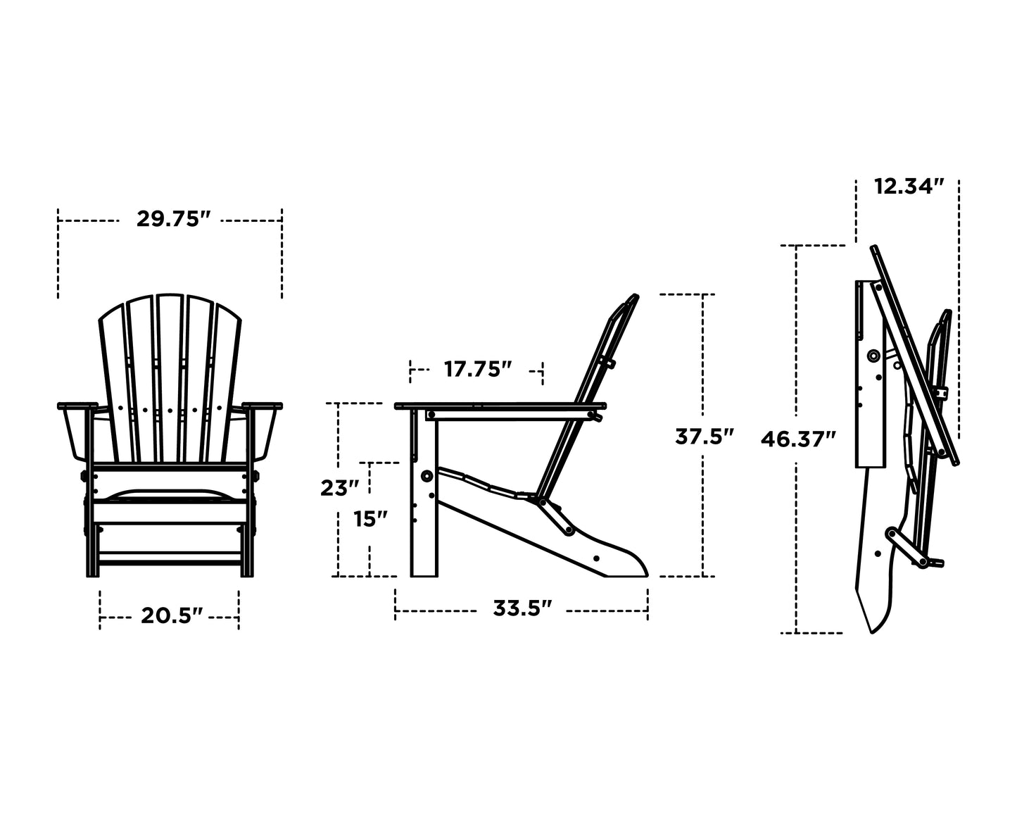 Palm Coast Folding Adirondack