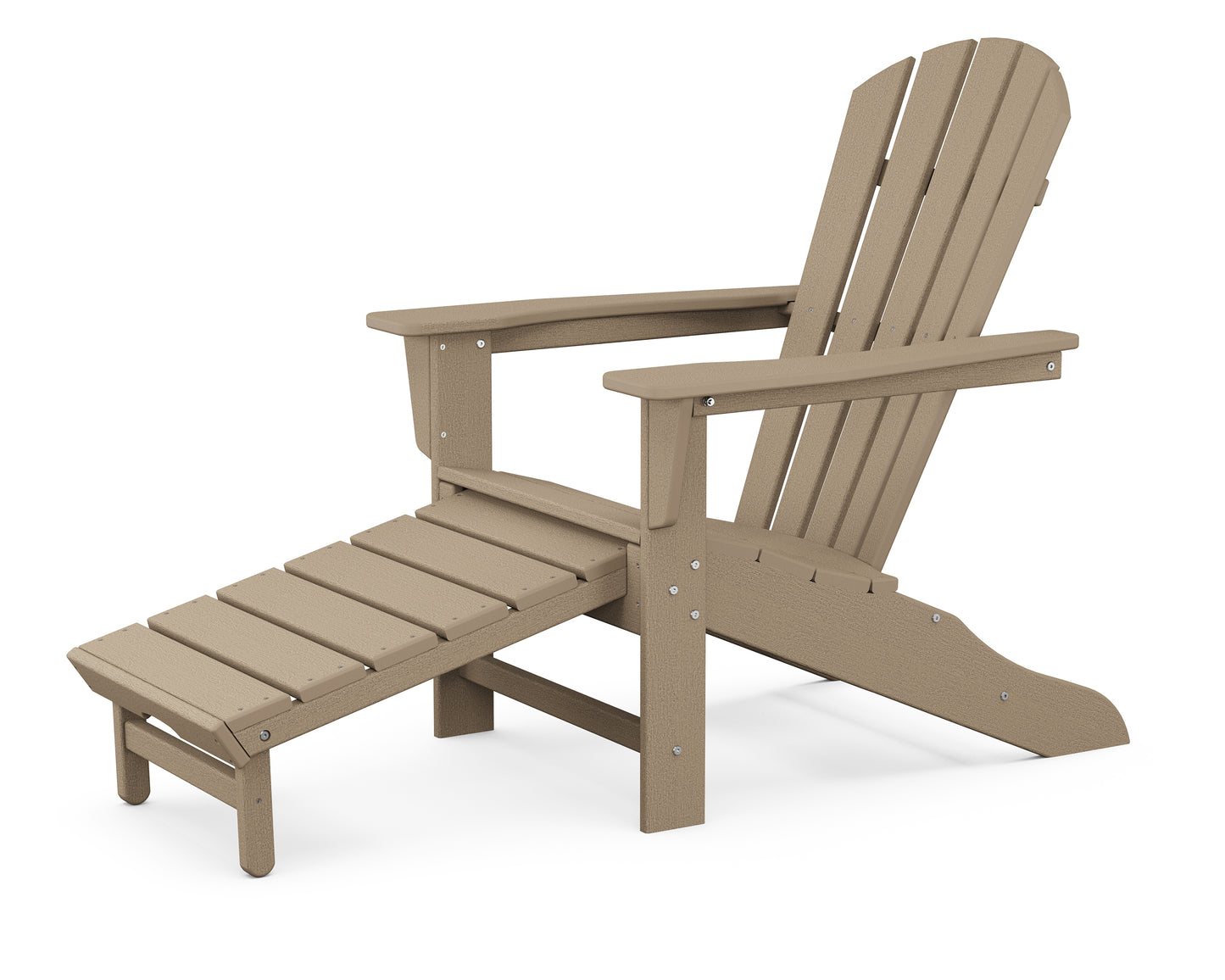 Palm Coast Adirondack Chair with Hideaway Ottoman Vintage Finish