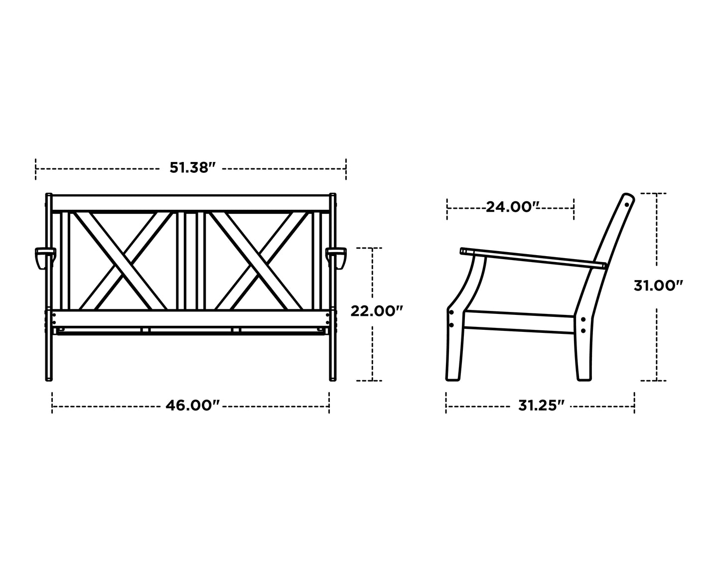 Braxton Loveseat Vintage Finish