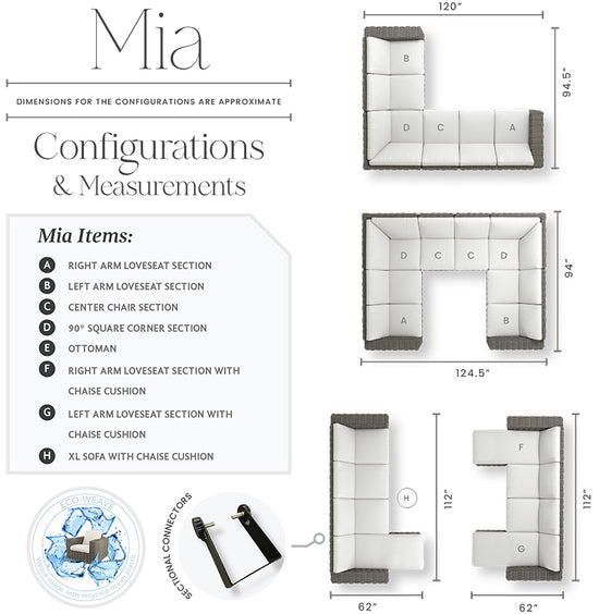 Mia Right Loveseat Section