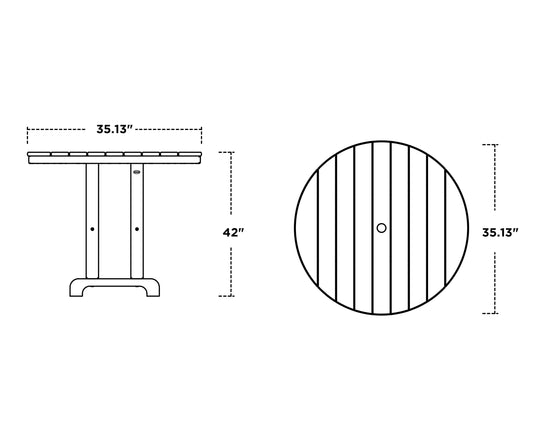 La Casa Café 36" Round Farmhouse Bar Table