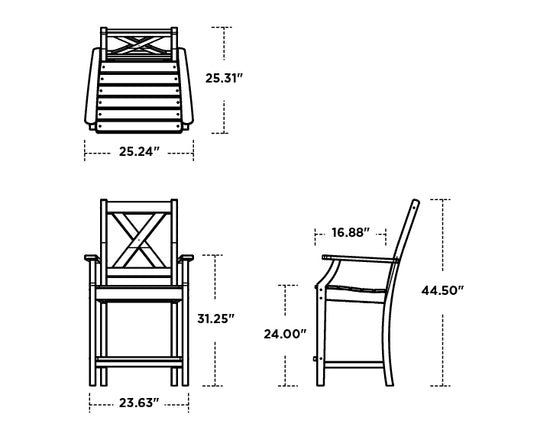 Braxton Counter Side Chair Vintage Finish