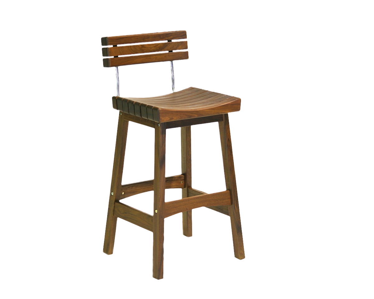 Heritage Sunset Bar Stool with Back - Classic Ipe