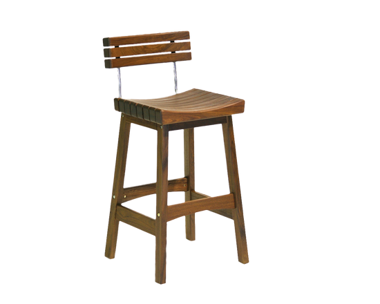 Heritage Sunset Bar Stool with Back - Classic Ipe